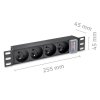 Qoltec Listwa zasilająca PDU do RACK 10 | 1U | 16A | 4xFrench | 1.8m