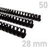 Grzbiety plastikowe Czarne - O.COMB Okrągłe 28mm 50szt- A4