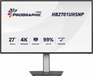 IIYAMA Monitor 27 cali ProGraphic HB2701UHSNP-B1 4K,IPS BLACK 2.0,450cd,VESA USB-c dock(PD:96W),HDMI,DP,DAISY/CHAIN,4xUSB,RJ45,3