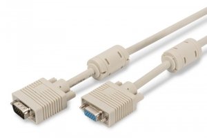 Digitus Kabel przedłużający VGA 1080p 60Hz FHD Typ DSUB15/DSUB15 M/Ż 5m Szary