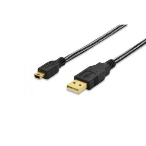 EDNET Kabel połączeniowy miniUSB 2.0 HighSpeed Typ USB A/miniUSB B (5pin) M/M nylon 1m