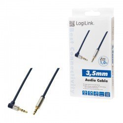 LogiLink Kabel audio typu jack 3,5 m/m, kątowy 90°, 3m, niebieski