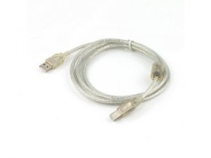 Gembird Kabel USB AM-BM ferryt 2m PREMIUM przezroczysty