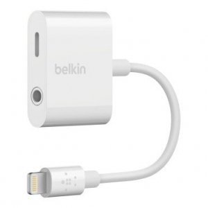 Belkin Adapter przejsciówka Lightning do miniJack/Lightning  0,15m biały