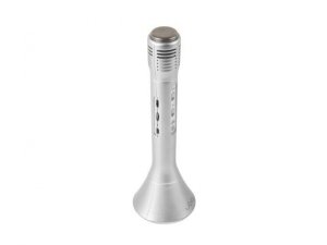 UGo Mikrofon Karaoke bezprzewodowy srebrny 3W LED