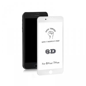 Qoltec Hartowane szkło ochronne do iPhone 8+ 6D Pełne Białe