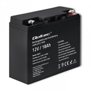 Qoltec Akumulator AGM 12V | 18Ah | max. 270A