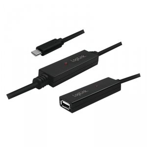 LogiLink Aktywny repeater USB 2.0 A żeński do USB-C męski dł. 15m