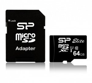 Silicon Power Karta pamięci microSDXC Elite 64GB CLASS 10 + adapter