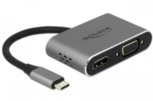 Delock Replikator portów USB-C -> HDMI, VGA, USB 3.0, PD 2.0, USB-C     mikro