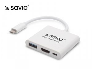 Elmak Adapter USB Typ C HDMI, USB 3.0, PD SAVIO AK-48