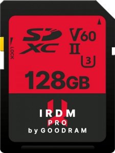 GOODRAM Karta pamięci SDHC IRDM PRO 128GB V60 UHS-II U3 256/120MB/s