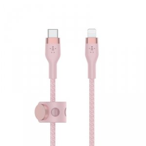 Belkin Kabel BoostCharge USB-C/Lightning Silikonowy w oplocie 3m różowy