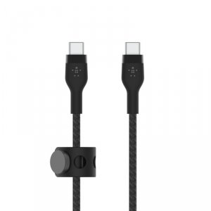 Belkin Kabel BoostCharge USB-C/USB-C silikonowy w oplocie 3m, czarny