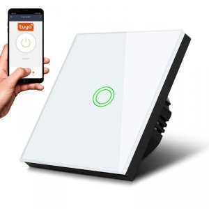 Maclean Dotykowy włącznik światła pojedynczy Wi-Fi SMART MCE715W Biały