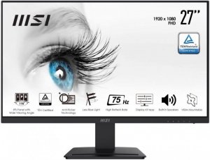 MSI Monitor PRO MP273 27 cali IPS /FHD/75Hz/HDMI DP/czarny