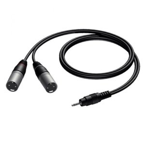 PROCAB Kabel audio 3.5 mm jack męski stereo - 2x XLR męski 1.5m - CAB712/1.5