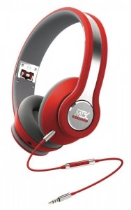 MTX Słuchawki Hi-Fi iX1 RED - z redukcją szumów i bogatym basem, pilot do Apple, Czerwone