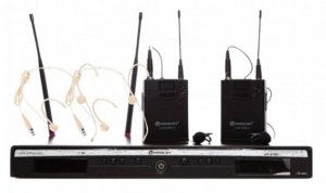 Relacart Bezprzewodowy podwójny zestaw UR-270D MT - 2x mikrofon nagłowny + 2x mikrofon krawatowy