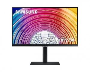 Samsung Monitor 24 cale ViewFinity S6 IPS 2560x1440 WQHD 16:9 1xHDMI 1xDP 3xUSB 3.0, 1xUSB 2.0 5ms HAS+PIVOT płaski 3 lata on-si