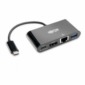 Eaton Wieloportowy adapter USB-C 4K HDMI, port USB-A, GbE, ładowanie PD 60 W, HDCP U444-06N-H4GUBC  Czarny