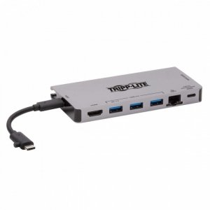 Eaton Stacja dokująca USB-C 4K HDMI, USB 3.2 Gen 1, koncentrator USB-A, GbE, karta pamięci, ładowanie PD 100 W, odłączany przewó