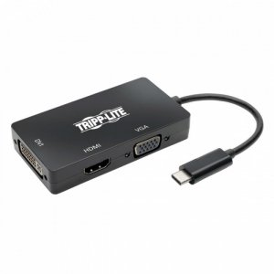 Eaton Wieloportowy adapter USB-C (M/3xF) 4K HDMI, DVI, VGA, HDCP. U444-06N-HDV4KB  Czarny