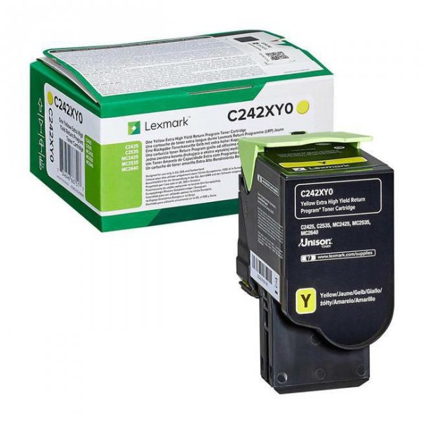 Lexmark Toner C242XY0 Yellow 3,5K C2425dw, C2535dw, MC2425adw, MC2535adwe,