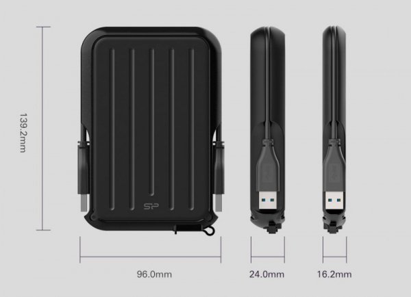 Dysk zewnętrzny HDD Silicon Power Armor A66 (1TB; 2,5&quot;; USB 3.2; Yellow; SP010TBPHD66SS3Y)