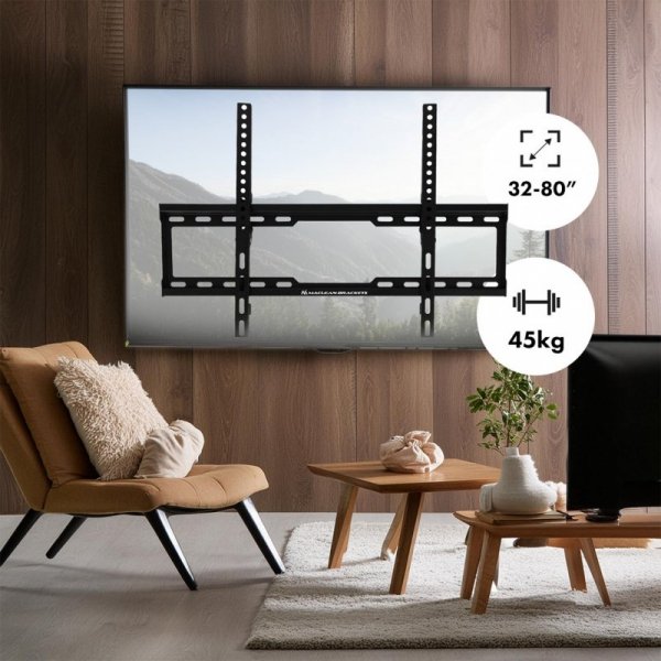 MACLEAN UCHWYT DO TV MAX VESA 600X400, 32-80&quot;, 45KG, REG. ODCHYLENIA +0°~-10° MC-413