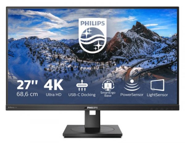 Monitor LCD Philips 279P1/00 27&quot; 4K UHD IPS 16:9 Black 4ms 350cd/m2 Audio out HDMI ports quantity 2