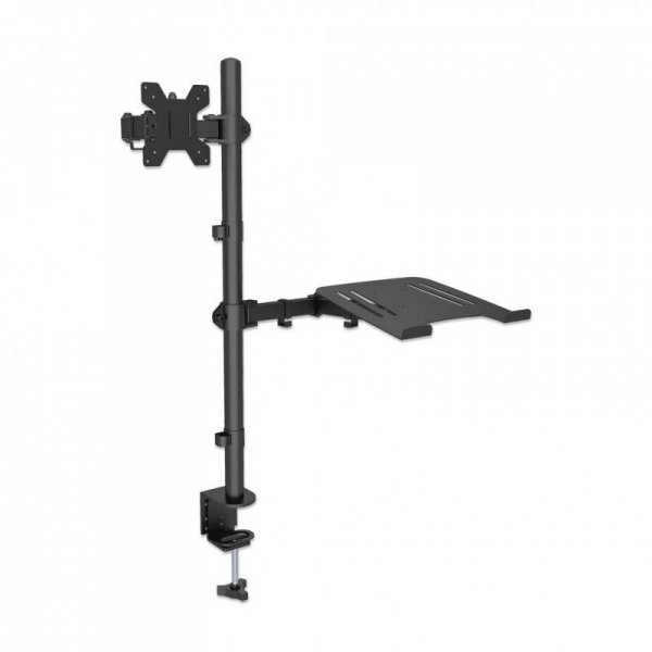 Uchwyt biurkowy Manhattan 13&quot;-32&quot;, z półką na laptopa