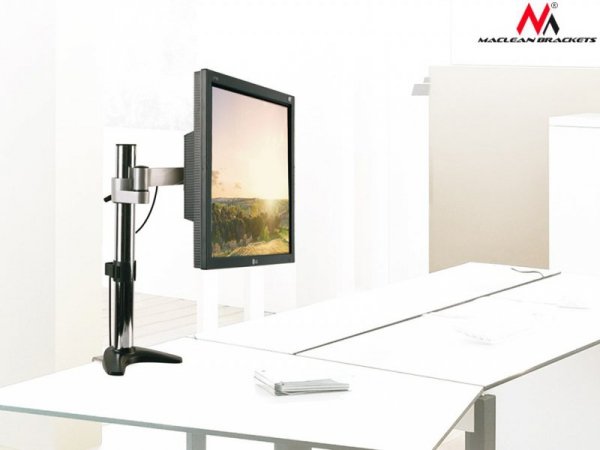 Uchwyt biurkowy do monitora Maclean MC-717 (biurkowy, Obrotowy, Uchylny - 27&quot;; max. 8kg)