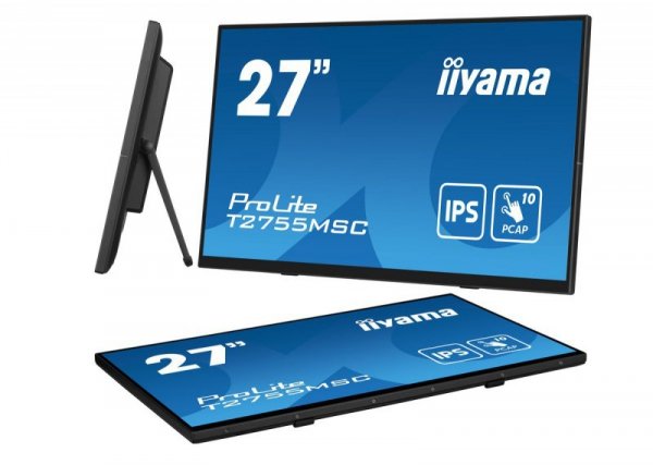 iiyama ProLite T2755MSC-B1 monitor komputerowy 68,6 cm (27&quot;) 1920 x 1080 px Full HD LED Ekran dotykowy Blad Czarny