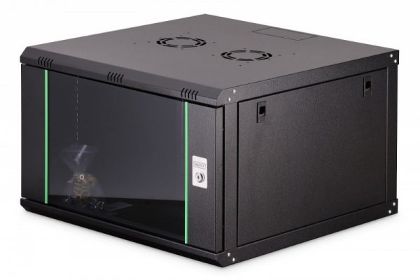 Digitus Szafa sieciowa wisząca Dynamic 19" 7U rack 385x600x600mm, drzwi szyba, czarna, niezłożona, 60kg