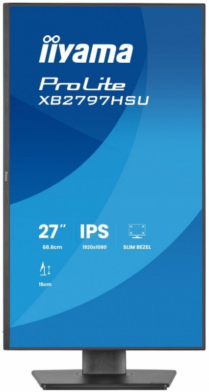 IIYAMA Monitor ProLite 27 cali XB2797HSU-B1 IPS,FHD,HDMI,DP,120Hz,2xUSBv3.2,        2xUSB-C, 350 CD, 2x2W, HAS 150/PIVOT