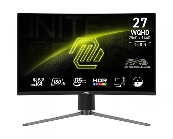 MSI Monitor  MAG 27CQ6PF    27 cali/LED/QHD/Zakrzywiony/180Hz/Czarny