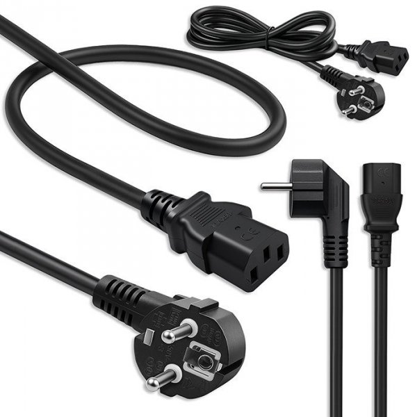 Qoltec Kabel zasilający | wtyczka kątowa SCHUKO CEE 7/7 (E/F) | IEC C13 | 3x0.75mm2 | czysta miedź Cu | 1.8m
