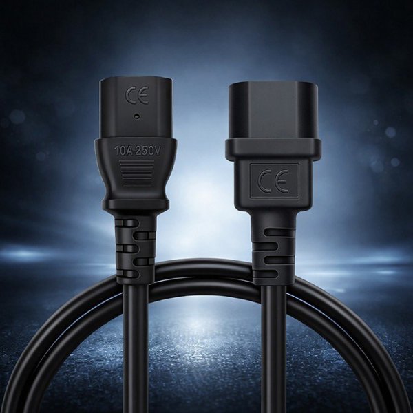 Qoltec Kabel zasilający IEC C13 | C14 | 3x1.0mm2 | Czysta miedź Cu | 1m