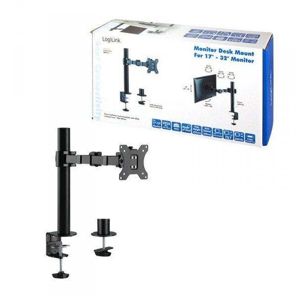 LogiLink Uchwyt do monitora 17-32 cale, stalowy, maks. 12kg