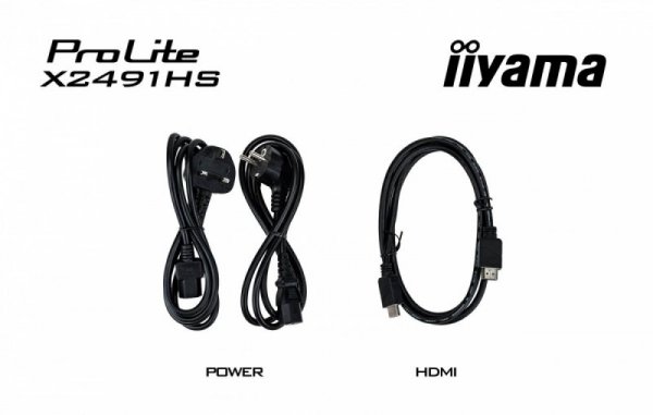 IIYAMA Monitor 23.8 cala X2491HS-B1  IPS,HDMI,DP,1ms,350cd, 1500:1,120Hz,2x2W