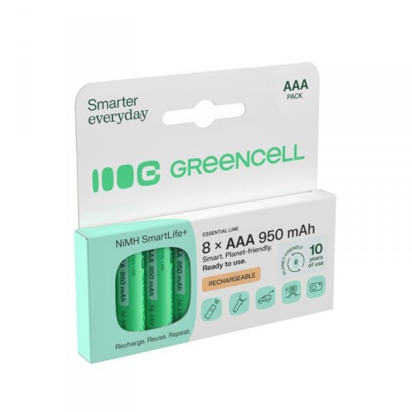 Green Cell Akumulatorki paluszki 8xAAA HR03 950mAh