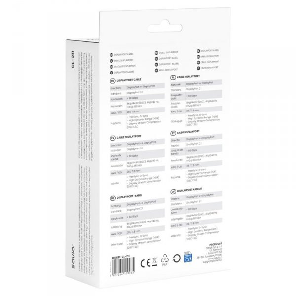 Savio Kabel CL-211 Displayport 2.1 3m