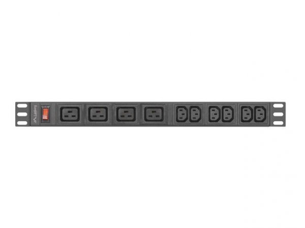 Lanberg Listwa zasilająca rack PDU 19 cali 1U 16A 2M 4X C19 6X IEC C13 C20 czarna