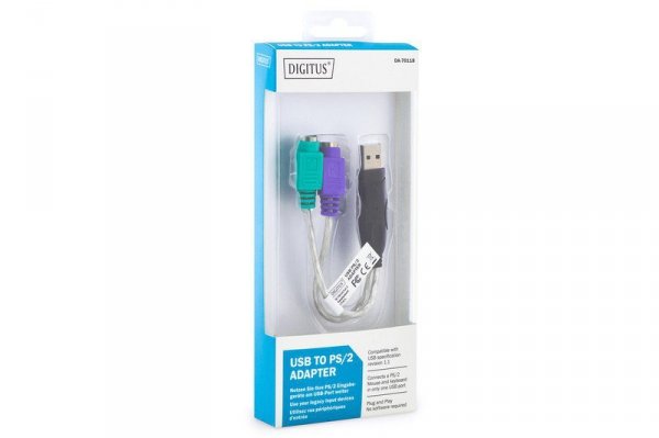 Digitus Konwerter/Adapter USB do PS/2 2x Mini-Din 6/Ż, USB A/M