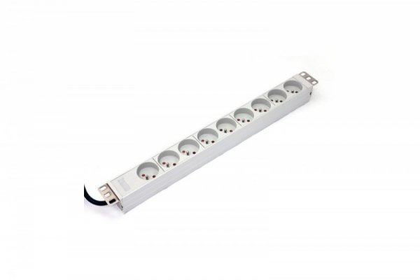 Digitus Listwa zasilająca PDU 19&quot; RACK 9xTyp E, 1.8m 1xSchuko, 16A, aluminiowa