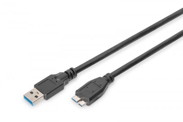 Digitus Kabel połączeniowy USB 3.1 Gen.1 SuperSpeed 5Gbps Typ USB A/microUSB B M/M 1,8m Czarny