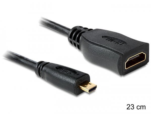 Delock Adapter Micro HDMI-D(M)-&gt;HDMI-A(F) 23cm