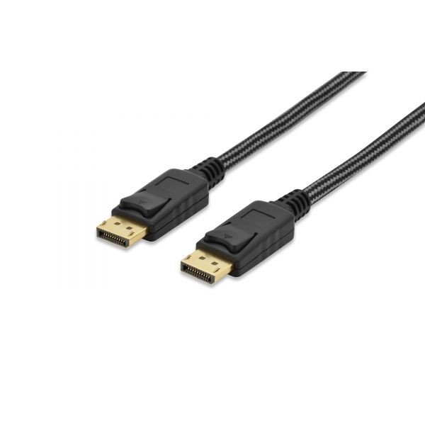 EDNET Kabel połączeniowy DisplayPort 1.2 z zatrzaskami 4K 60Hz UHD Typ DP/DP M/M nylon 3m