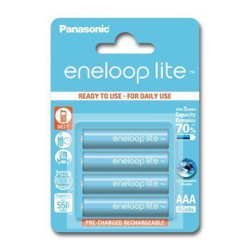 Panasonic Baterie Eneloop lite AAA 550mAh 3000 cykli, 4 sztuki